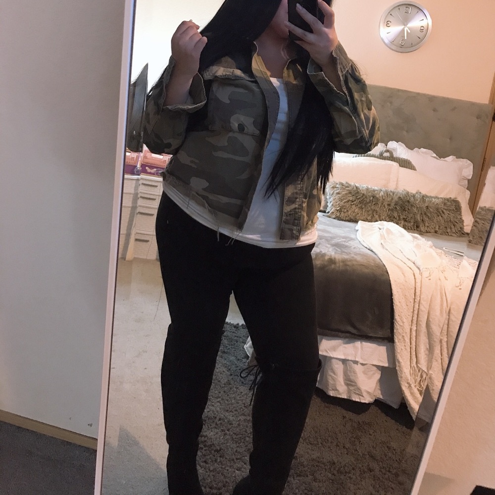 Top shop camo jacket